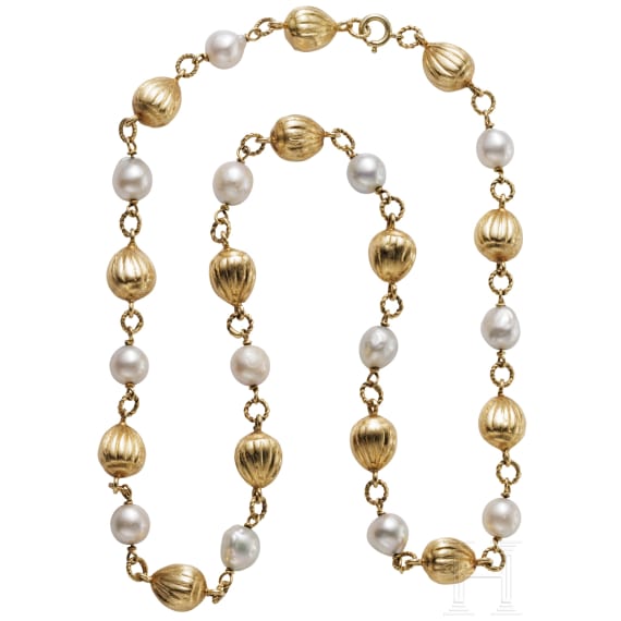 Gold- und Akoya-Perlenkette