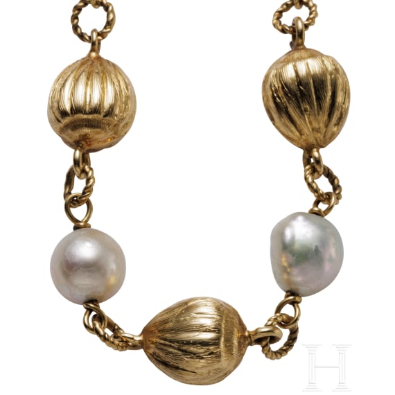 Gold- und Akoya-Perlenkette