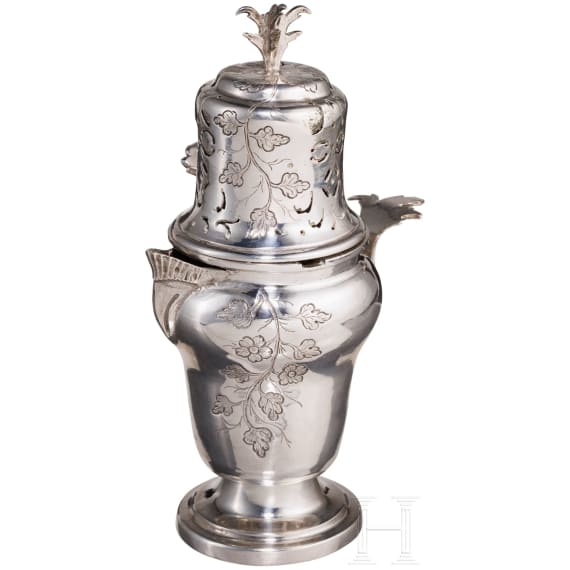 Silbernes K&auml;nnchen mit Zuckerstreuer, Augsburg, Meister "ICR", 1765 - 1767