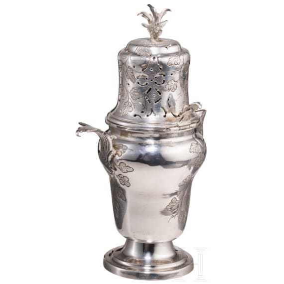 Silbernes K&auml;nnchen mit Zuckerstreuer, Augsburg, Meister "ICR", 1765 - 1767