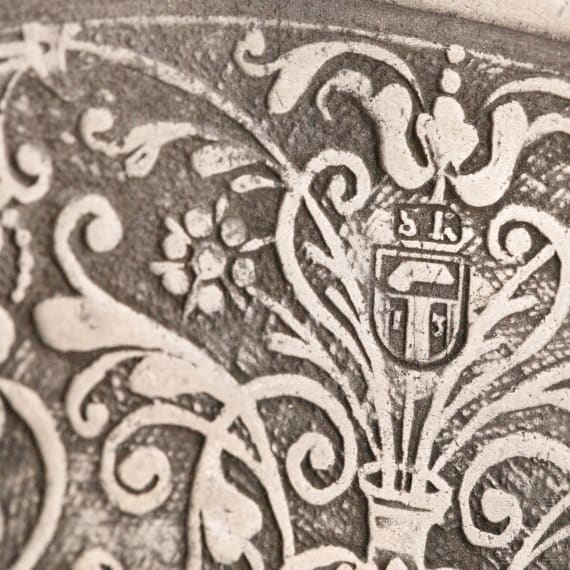 Seltener Kurf&uuml;rstenteller mit Wappen von Sachsen-Wei&szlig;enburg, Leipzig, 1. Viertel 17. Jhdt.
