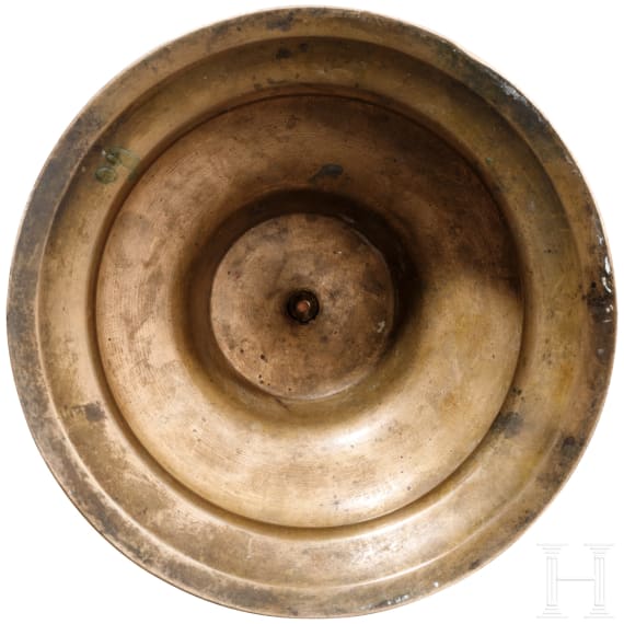 A bell-bottom candlestick with maker's mark, Nuremberg, circa 1720