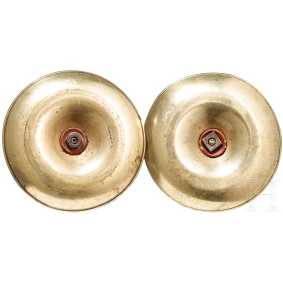 A pair of brass candlesticks, Nuremberg, 18th century