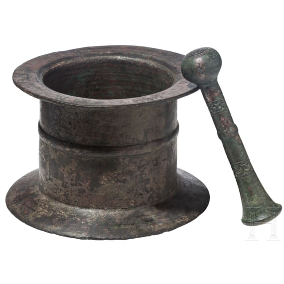 An Iraqi Islamic bronze mortar, 12th - 14th century