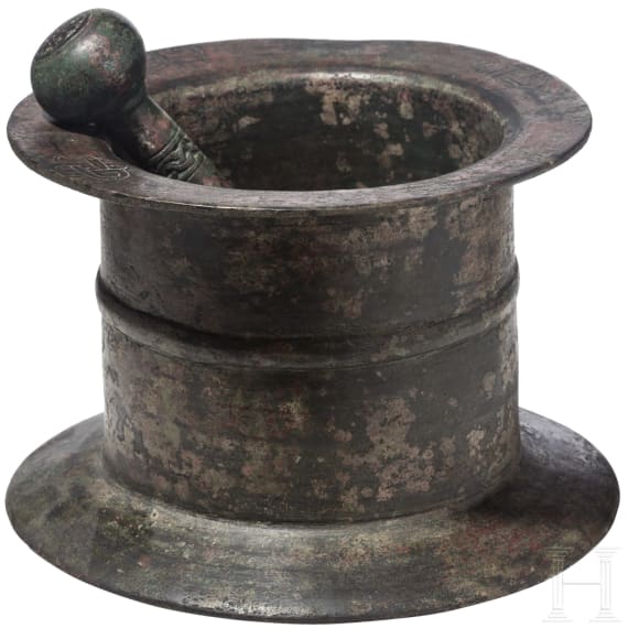 An Iraqi Islamic bronze mortar, 12th - 14th century
