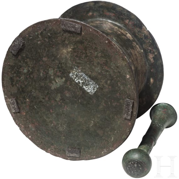 An Iraqi Islamic bronze mortar, 12th - 14th century