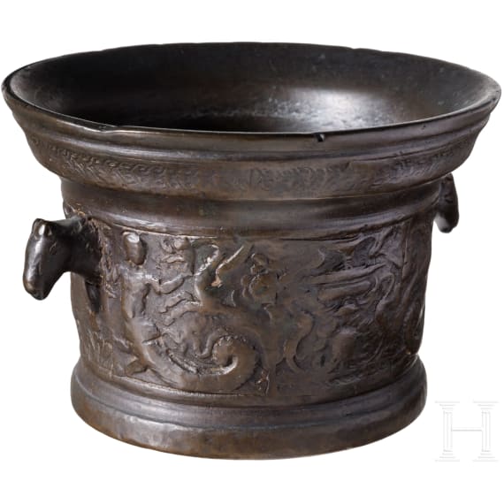 An Italian Renaissance bronze mortar, 16th century