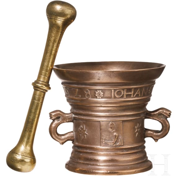 A bronze mortar, lower Rhine region, dated 1628