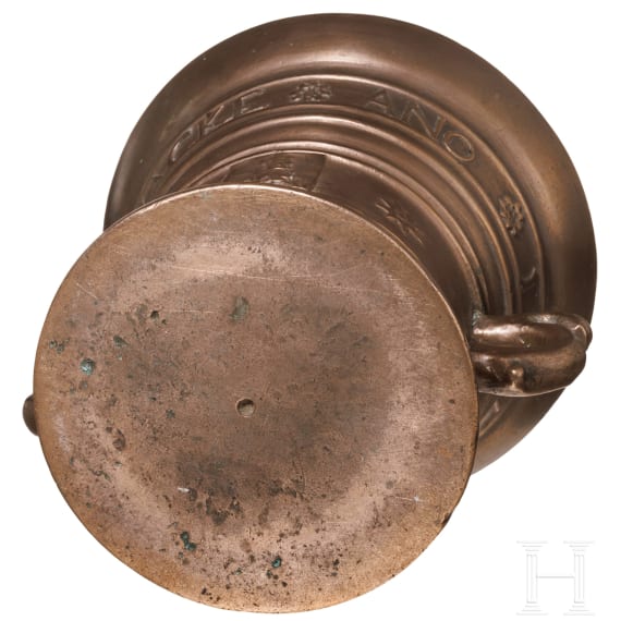 A bronze mortar, lower Rhine region, dated 1628
