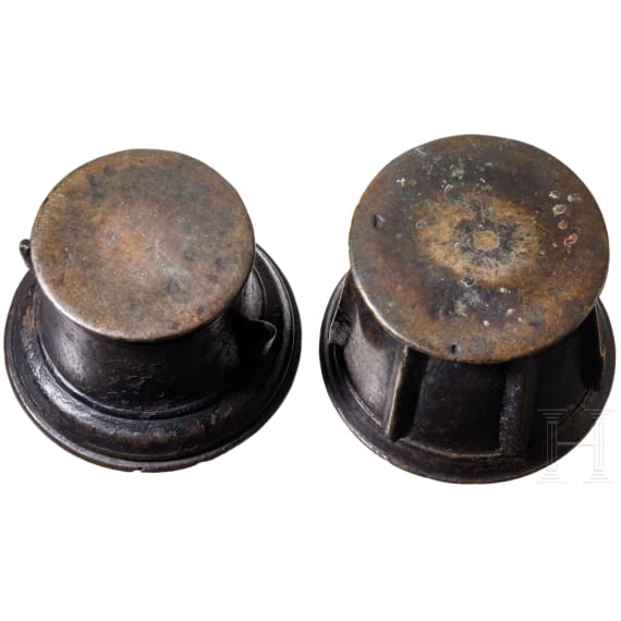 A Spanish and a German mortar, 18th century