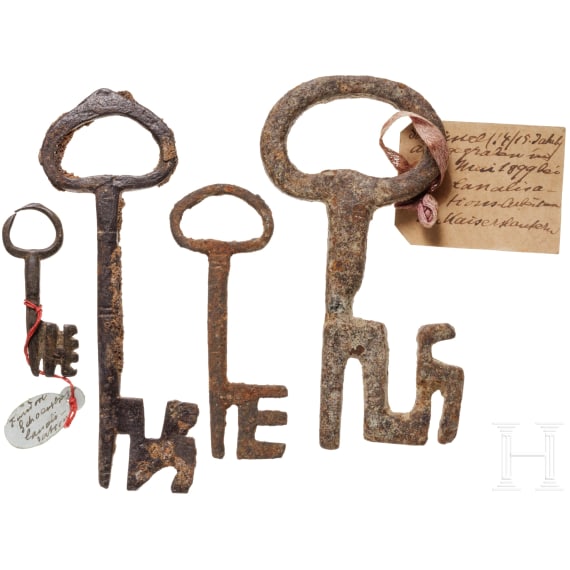 A group of four German Gothic keys, 14th/15th century