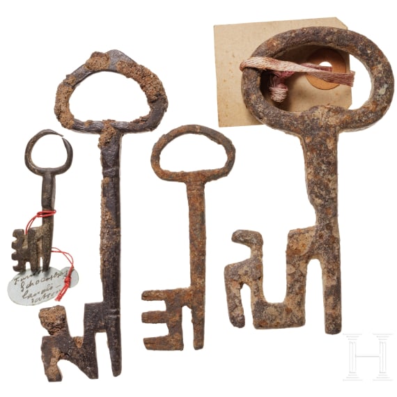 A group of four German Gothic keys, 14th/15th century