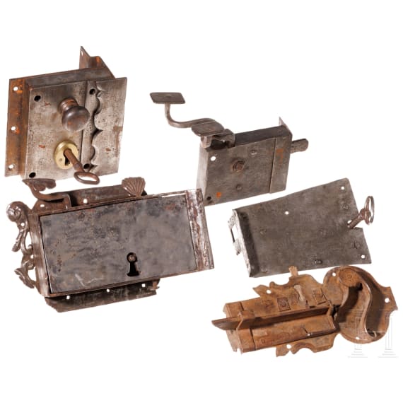 Five German baroque locks, 18th century