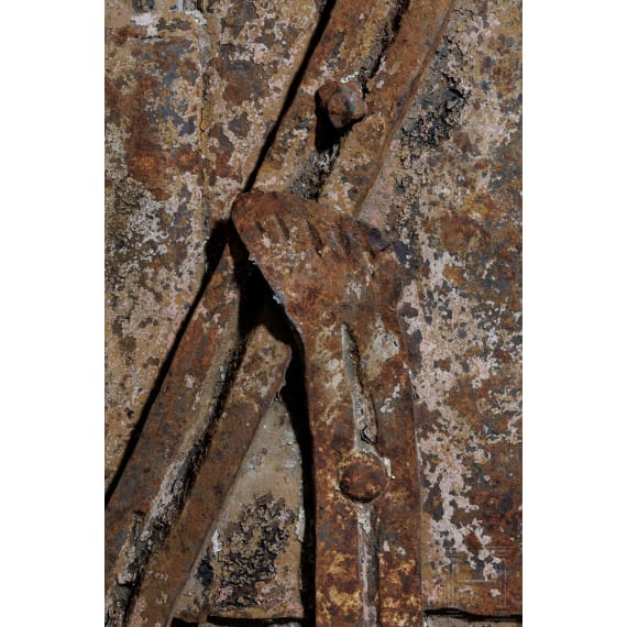 A large Alpine iron door, 16th century