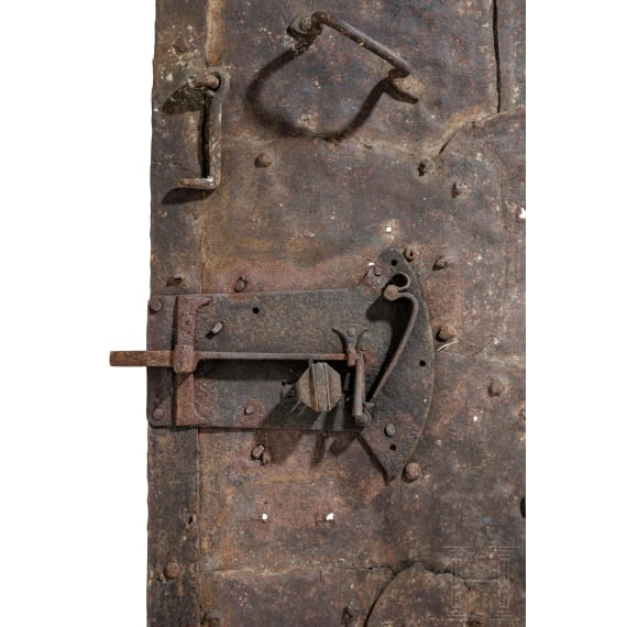 A large Alpine iron door, 16th century