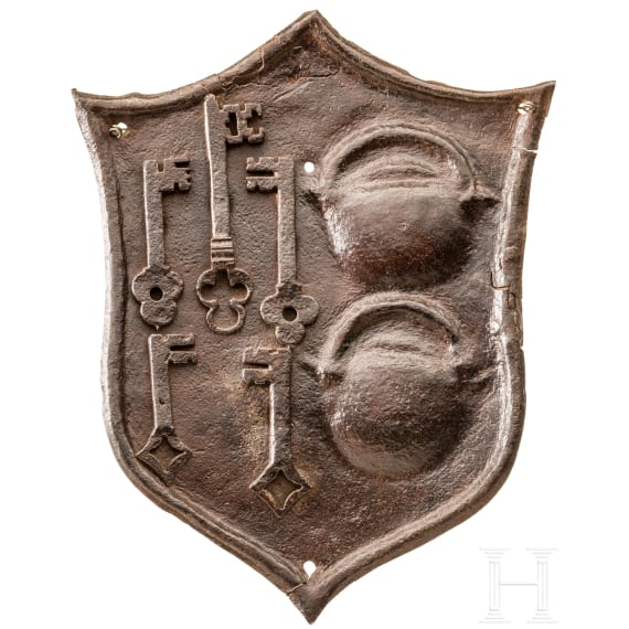 A French iron sign of a locksmith's guild (shop sign), early 16th century
