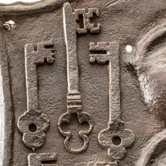 A French iron sign of a locksmith's guild (shop sign), early 16th century