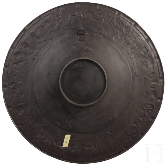 A large cast-iron charger showing the battle of Tunis in 1535, F&uuml;rst-Stollberg-H&uuml;tte, Ilsenburg, circa 1860