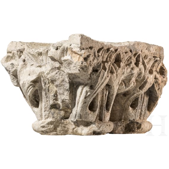 A Romanesque double capital, 12th/13th century