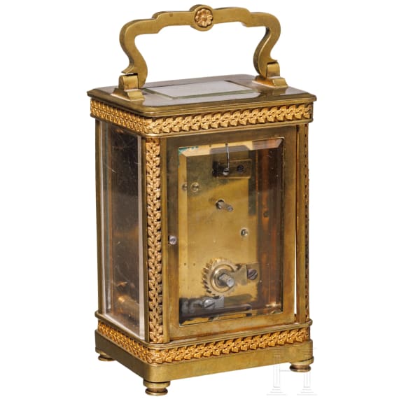 Reiseuhr in sch&ouml;n verziertem Geh&auml;use, um 1870