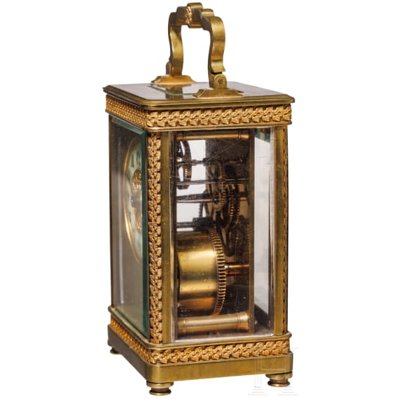 Reiseuhr in sch&ouml;n verziertem Geh&auml;use, um 1870