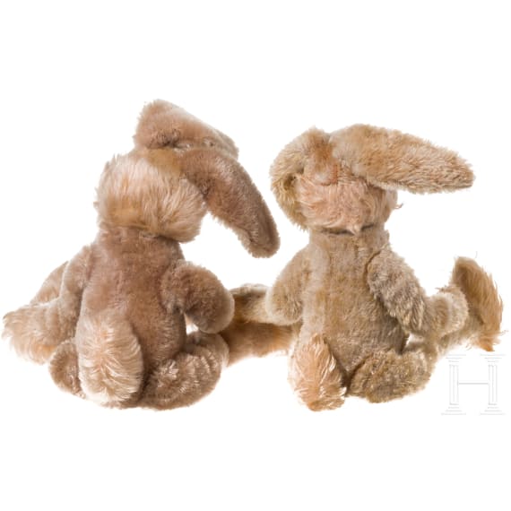 F&uuml;nf Steiff-Tiere, deutsch, 20. Jhdt.