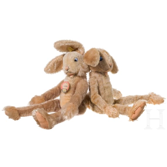 F&uuml;nf Steiff-Tiere, deutsch, 20. Jhdt.