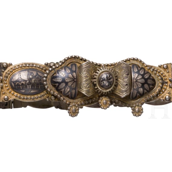 Silber- und Niellog&uuml;rtel, Tiflis, um 1870