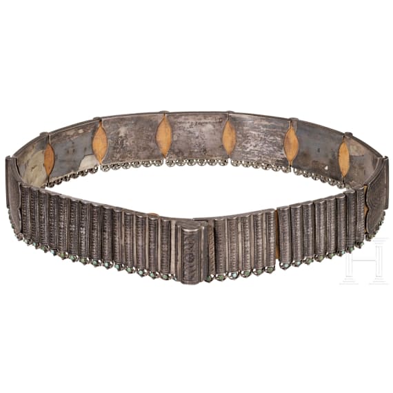 Schwerer Silber- und Niellog&uuml;rtel, Russland, Tula, 19. Jhdt.
