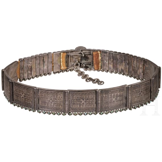 Schwerer Silber- und Niellog&uuml;rtel, Russland, Tula, 19. Jhdt.