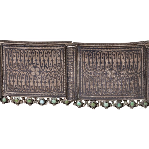 Schwerer Silber- und Niellog&uuml;rtel, Russland, Tula, 19. Jhdt.