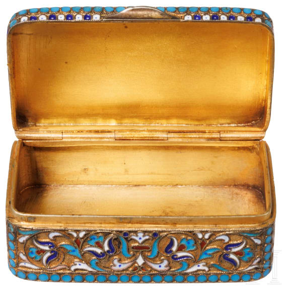 Cloisonne-Email-Dose, Russland, 1896 - 1908