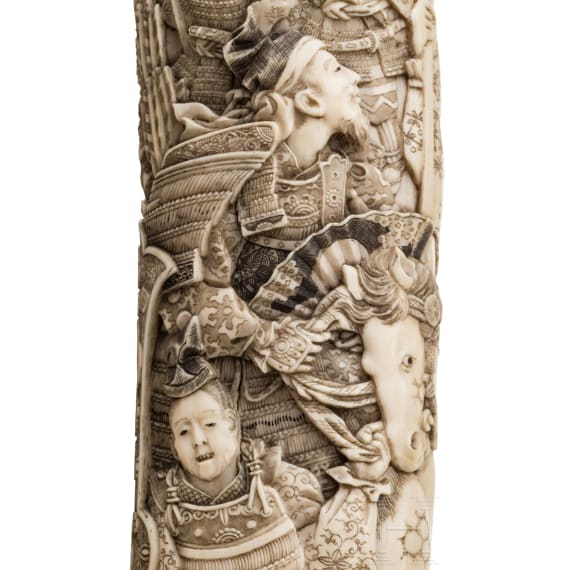 Bedeutendes Prunk-Tachi mit Montierung aus Walross-Elfenbein, Japan, Meiji-Periode