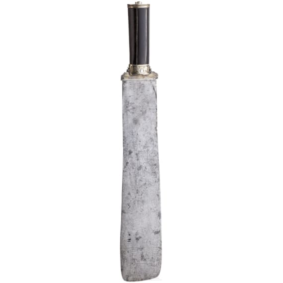 Silbermontiertes Vorlegemesser mit Griff aus Steinbockhorn, s&uuml;ddeutsch, 16. Jhdt.