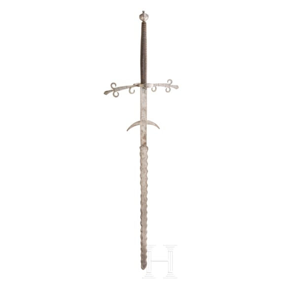 Gro&szlig;er Bidenh&auml;nder mit geflammter Klinge, deutsch, um 1580