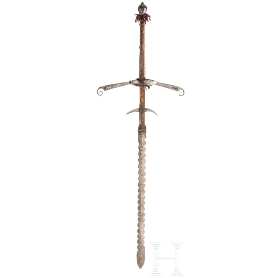 Gro&szlig;er Bidenh&auml;nder mit geflammter Klinge, s&uuml;ddeutsch/Schweiz, um 1580