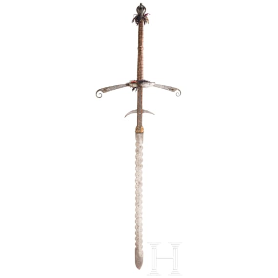 Gro&szlig;er Bidenh&auml;nder mit geflammter Klinge, s&uuml;ddeutsch/Schweiz, um 1580