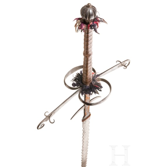 Gro&szlig;er Bidenh&auml;nder mit geflammter Klinge, s&uuml;ddeutsch/Schweiz, um 1580