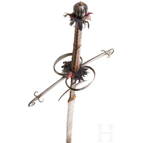 Gro&szlig;er Bidenh&auml;nder mit geflammter Klinge, s&uuml;ddeutsch/Schweiz, um 1580