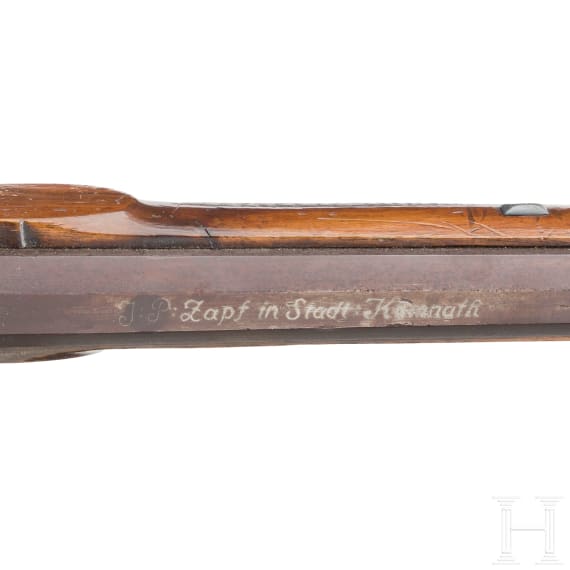 Perkussionsscheibenb&uuml;chse, J. P. Zapf in Kemnath, um 1830