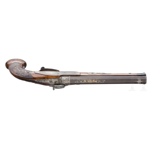 Luxus-Perkussionspistole, Wilhelm August Edel in Leipzig, um 1840