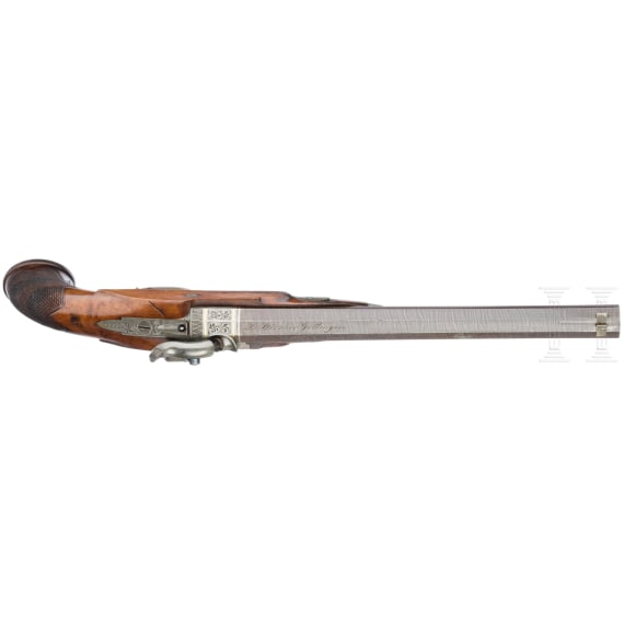 Ein Paar Perkussionspistolen im Kasten, L. St&ouml;rmer in G&ouml;ttingen, um 1850