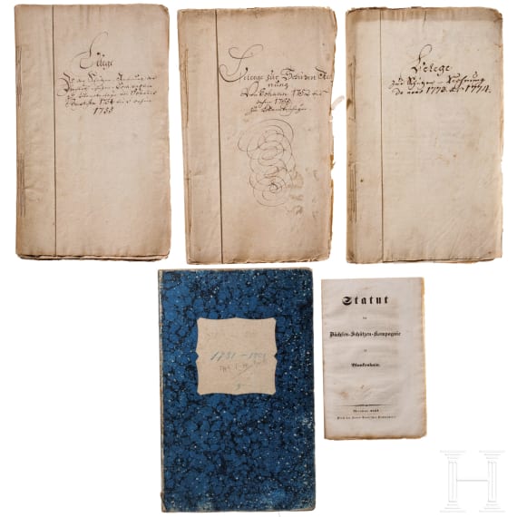 Documents of the riflemen's company Blankenhain, 1753 to 1801
