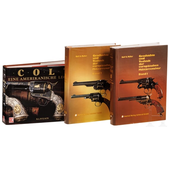 Three books - "Geschichte und Technik der europ&auml;ischen Milit&auml;rrevolver" und "Colt - Eine amerikanische Legende"