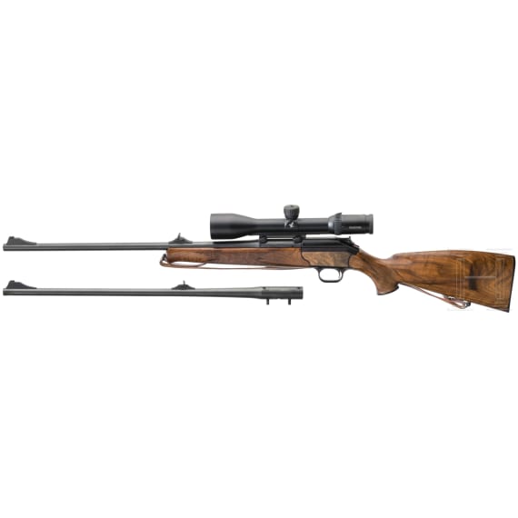 A Blaser R93 bolt action rifle, with Swarovski 3-12x50 scope and conversion barrel