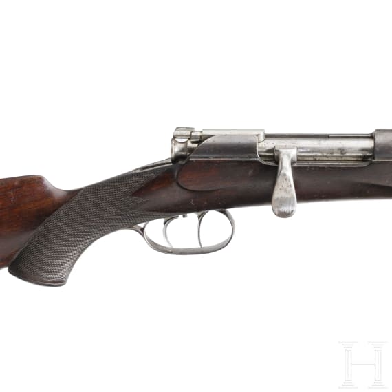 A single shot rifle with bolt action