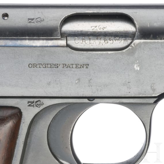 A pistol from Dt. Werke Erfurt, Ortgies, cal. 7.65 mm Brown.