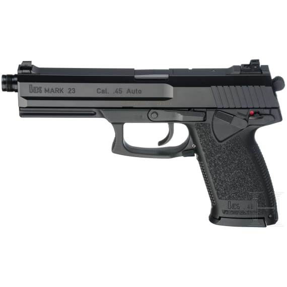 A Heckler & Koch MK 23 with suppressor, in box