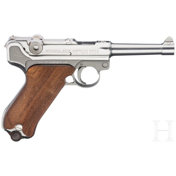 A Parabellum P 08 "American Eagle", Mitchell Arms, in holster