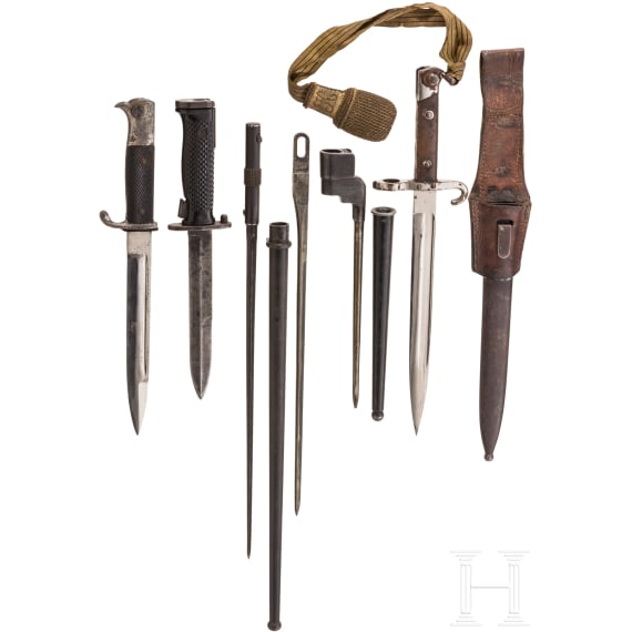 Six international bayonets, 19th / 20th century